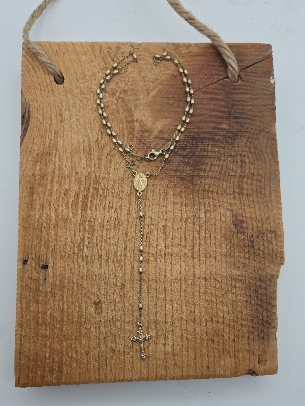 Vintage Sterling Silver Dyadema Rosary Cross Catholic Dainty Necklace